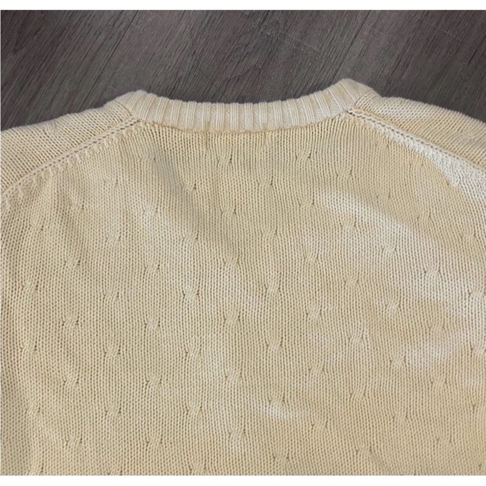 Vintage Parker of Vienna Mens Spring Sweater M L 100% Cotton Yellow Excellent - Picture 6 of 7